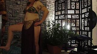 Hotwife Steffi in princess costume shows her pussy dance skills
