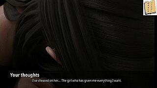 Catching elizabeth masturbating yet again, big tits on display in 3d hentai game