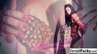 kendall karson skinny brunette teases ass pussy and tits with fetish vibe