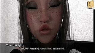 Catching elizabeth masturbating yet again, big tits on display in 3d hentai game