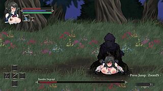 Hentai games with animated cartoon sex in a hidden forest at night