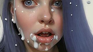 Art Face Painting Unleashes 100 AI Facials In Bukkake Blowbang Frenzy!