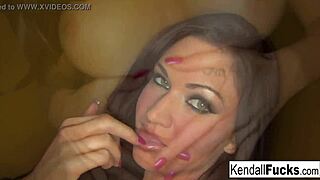 kendall karson skinny brunette teases ass pussy and tits with fetish vibe