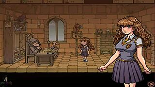 Feeling the excitement of the witch trainer's slutty group game