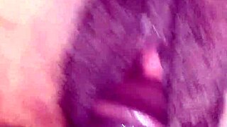 playing with the pussy close up on natural tits and big black cock