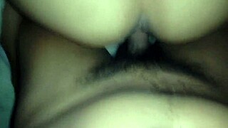 My wife arches to offer her ass and hairy vagina