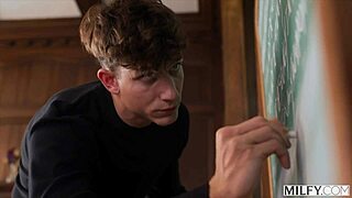 milfy fit blonde teacher millie keeps bad boy after school for cunilingus muff diving blowjob and riding to cum in mouth