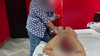 Is this Mexican BBW's oiled massage turning into group fun?