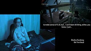 Naked Alan Wake Play Through Part 4 with Brunette BBW Natural Tits