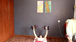 My first good training with dumbbells sfw version