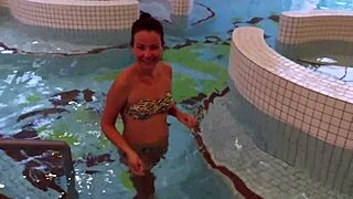 Risky Flashing And Screaming Masturbation In Public Spa Center