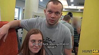 Young wife cheats and shows her trimmed pussy in public