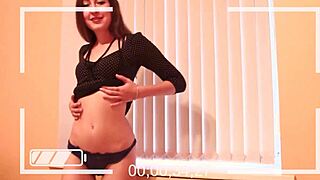 horny ex gf masturbates and fingers herself at the window for a quick orgasm