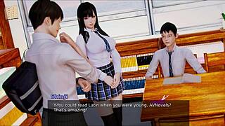 in academy 177, the brunette with big tits gets into erotic adventures