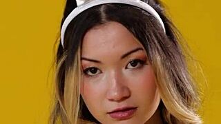 I saw asian teen kelly lu expose her pierced nipples in lingerie for playboy