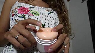 Wow! My Girlfriend Masturbates Me with Her Vagina Replica on Valentine's Day!