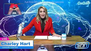 Camsoda - Hot Milf Masturbates and Rides Sybian During Live News Broadcast