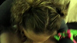 Busty milf with pigtails giving pov blowjob, so hot! 😍