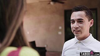 Asian teen neighbor without panties