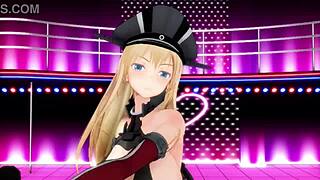 mmd bismarck shakes big tits and ass in 3d hentai