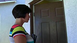 Busty Mom Masturbates for Lucky Boy's Intense Pleasure