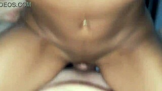 Beautiful latin teen rides monster cock of white amateur boyfriend to cumshot