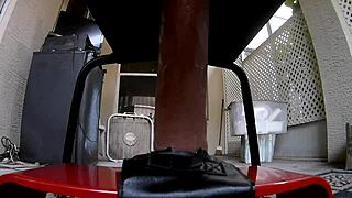 Sam rides that dildo hard!