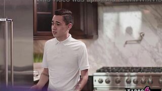 Asian teen neighbor without panties