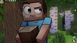 Hot Underwear Blowjob with Big Tits in Hornycraft Parody