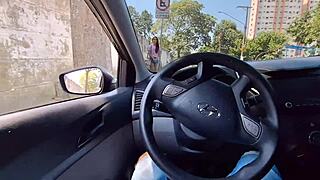 Public pussy licking and creampie action with prostitute
