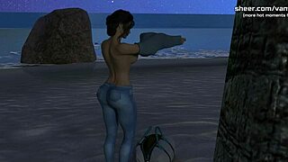 step mother's love in 3d game on beach at night