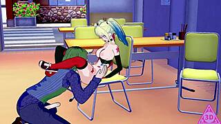 Harley Quinn Hentai: Horny Blowjob And Handjob Leading To Cumshot!