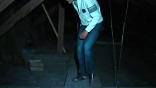 Vlaska's Shaved Pussy Cum In Attic