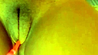 Stacy's solo session with tight pussy and puffy clit
