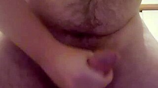 Solo masturbation session with cock