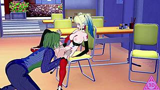 Harley Quinn Hentai: Horny Blowjob And Handjob Leading To Cumshot!