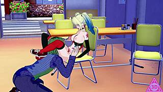 Harley Quinn Hentai: Horny Blowjob And Handjob Leading To Cumshot!