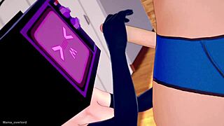Hentai porn video with 3D animation of a TV woman’s secret desire