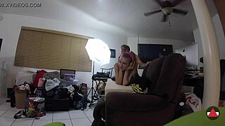 Skinny blonde in spandex costume shows off her ass in homemade video