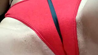 Playing with tape and underwear resulted in a wet pussy