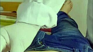 nurse mounts patient's cock after blowjob