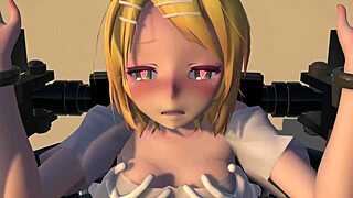 rin enjoys the massage chair's licks