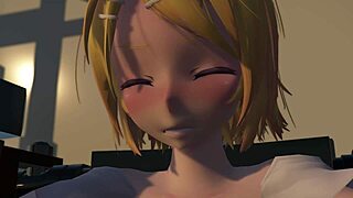 rin enjoys the massage chair's licks