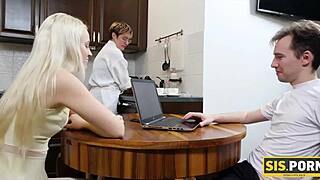 Slender Blonde Teen Rides Stepbro in Cowgirl for First Time