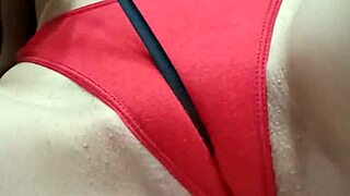 Playing with tape and underwear resulted in a wet pussy