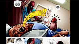 night nurse in cartoon comic style