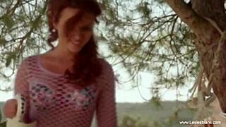 Lesbian girlfriends from EUROPE playing OUTSIDE in BELGIUM