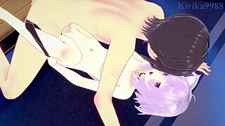 Inugami Korone and Nekomata Okayu, intense sex in Hololive Hentai!