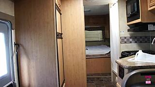 Brunette's Cunt Drilled On Counter!