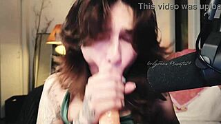 why does flowerava give a dildo blowjob on webcam backstage?